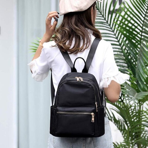 Women\'s Nylon Mini Backpack Small Black Day Pack Compact and Practical main image 7